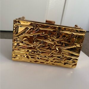 Gold Textured Clutch Bag